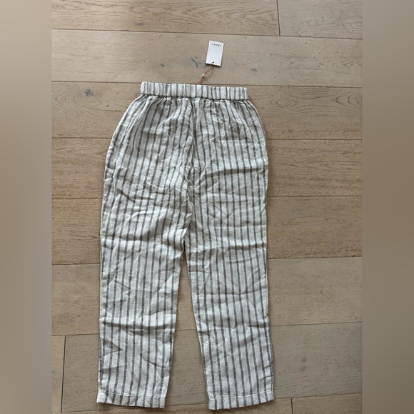 New Quince White Striped Linen Pants S - Picture 4 of 9